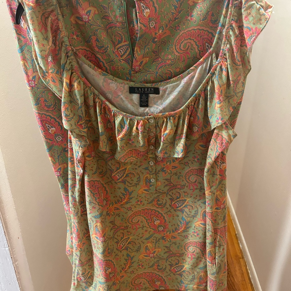 Green & pink 2 piece pants suit